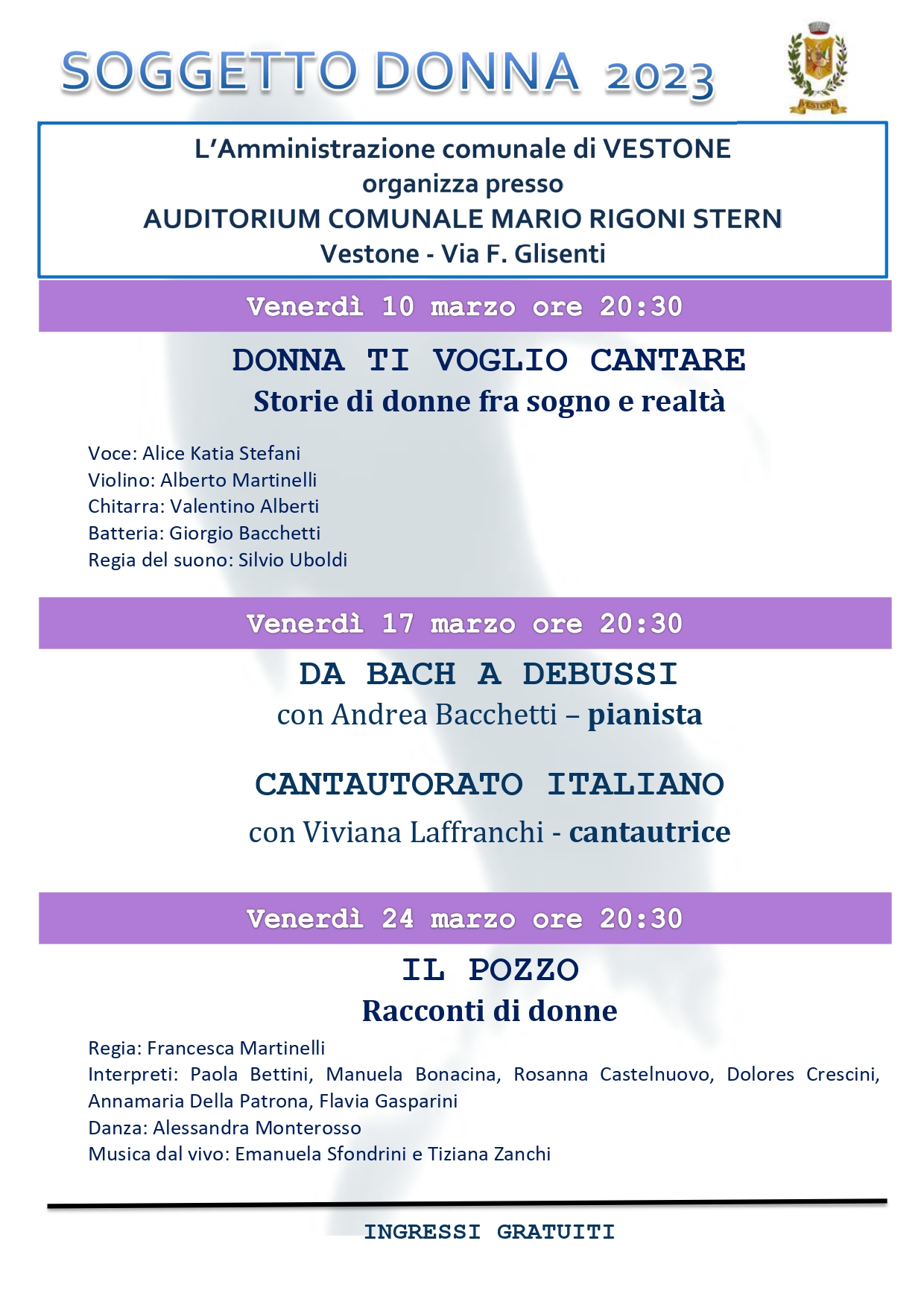 SOGGETTO DONNA - AUDITORIUM MARIO RIGONI STERN, MARZO 2023